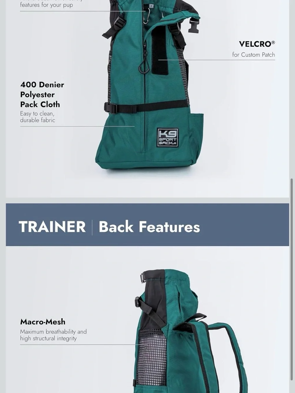 K9 Sport Sack Teal Backpack Dog Carrier